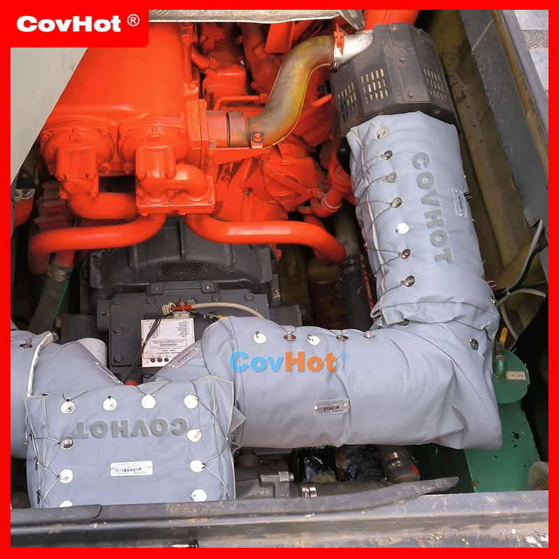 柔性排氣管排煙管絕熱套，工程車輛船舶火車發動機排氣系統防護罩